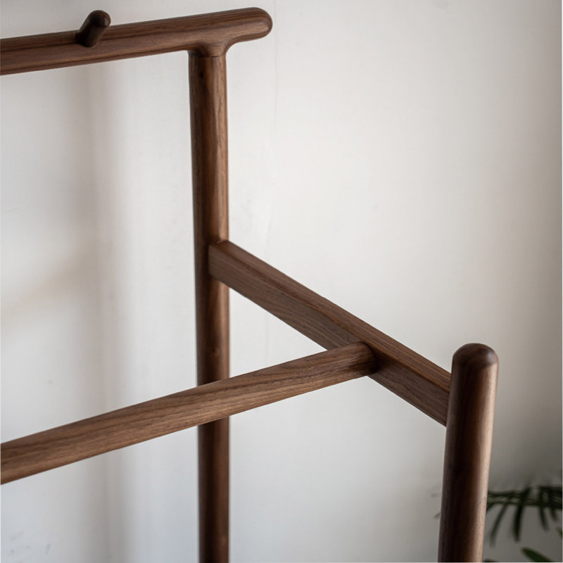Solid Wood Hall Tree with Mortise - Tenon Joint, Walnut