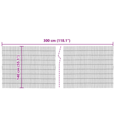 140 cm H x 300 cm W Bamboo Border Fencing