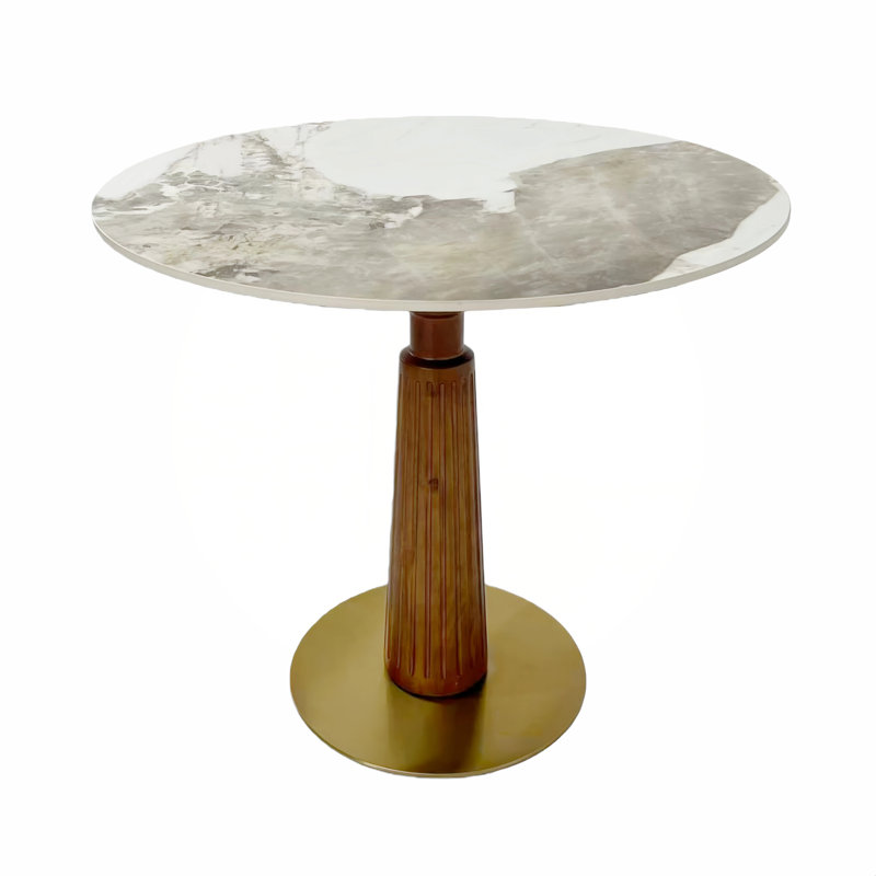 Table de salle à manger 33,5 po, Blanc / beige