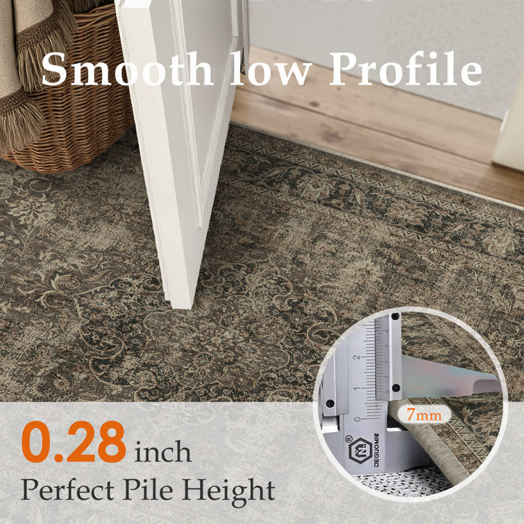 Stella Machine Washable Oriental Area Rug With Non-Slip Backing