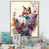 Toile avec cadre flottant or