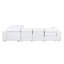 Canapé modulaire blanc en L en cuir véritable 4 pièces faisant face à droite avec 1 fauteuil inclinable électrique et appuis-tête réglables-130816658-130816660