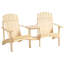 Chaises Adirondack avec trou pour parasol, banc Adirondack en bois pour 2 personnes, siège de foyer
