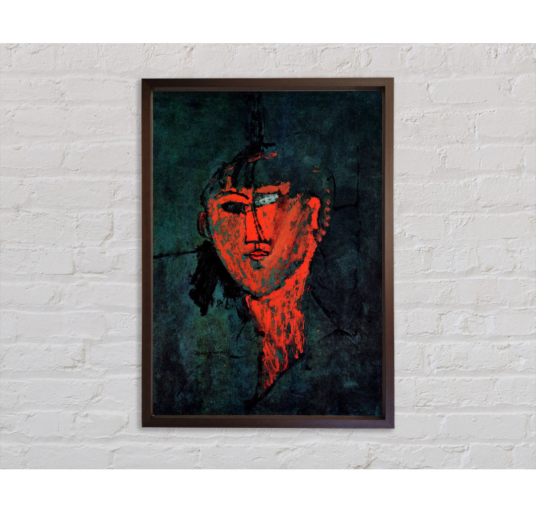 Kopf von Amedeo Modigliani - Einzelner Bilderrahmen Kunstdrucke auf Leinwand