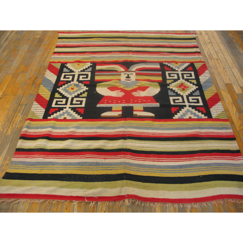 Antique Zapotec Mexico Knotted Rug