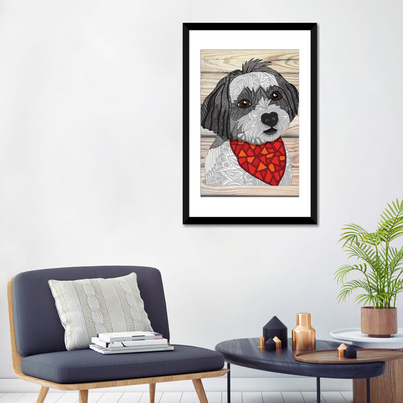 Max, le havanais, impression sur toile tendue, H 40 po x l 26 po x P 1,5 po, Papier d'art encadré noir, Pas de tapis