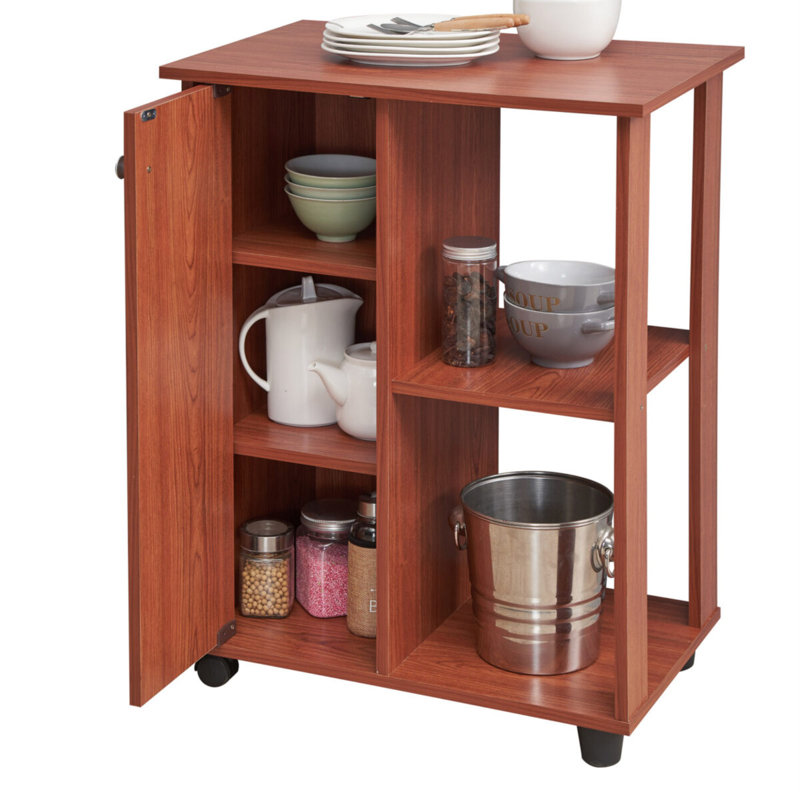 Alberto Wood Kitchen Cart, Cherry