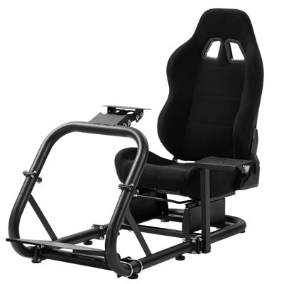 Anman Adjustable Reclining Ergonomic PC & Racing Game Chair in Black, Not Include Steering wheel & Wheels & Pedals and Shifter Handbrake
