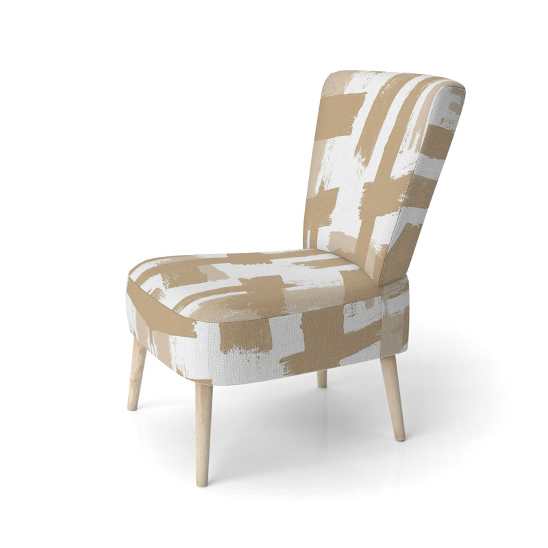 Chaise d'appoint rembourrée en velours noir et blanc Crossing Paths II, Brun / Blanc