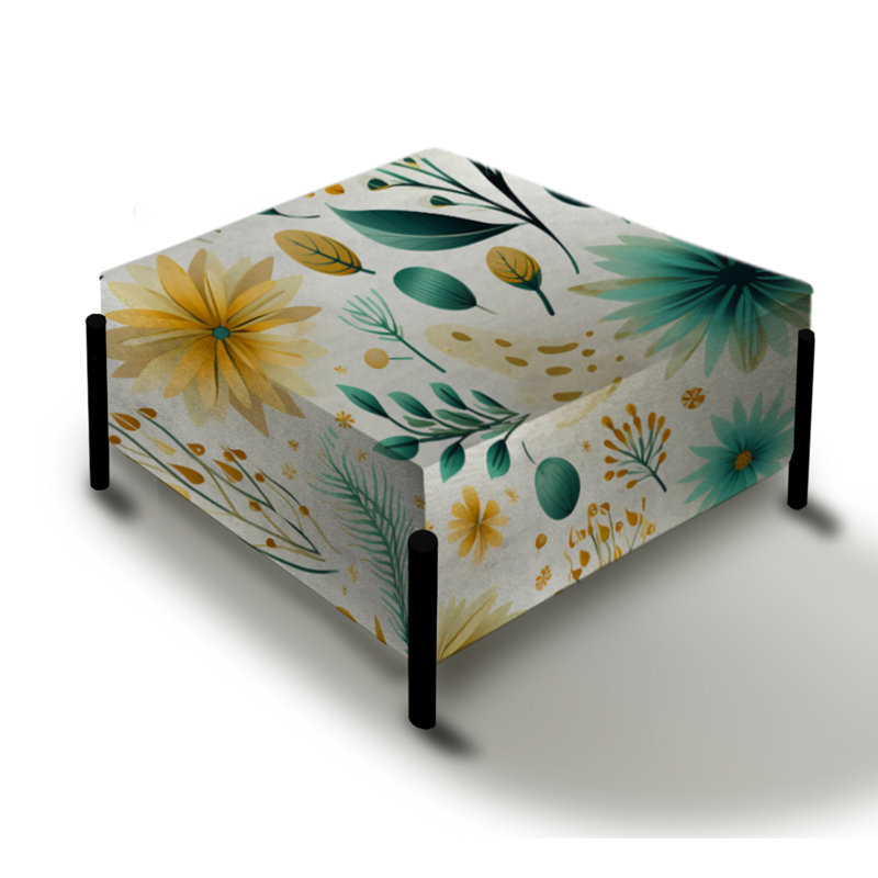 Motif de rêve botanique bohémien vert - grand repose-pieds carré botanique