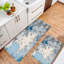 Tapis de cuisine antidérapant bleu et gris, 2 pièces