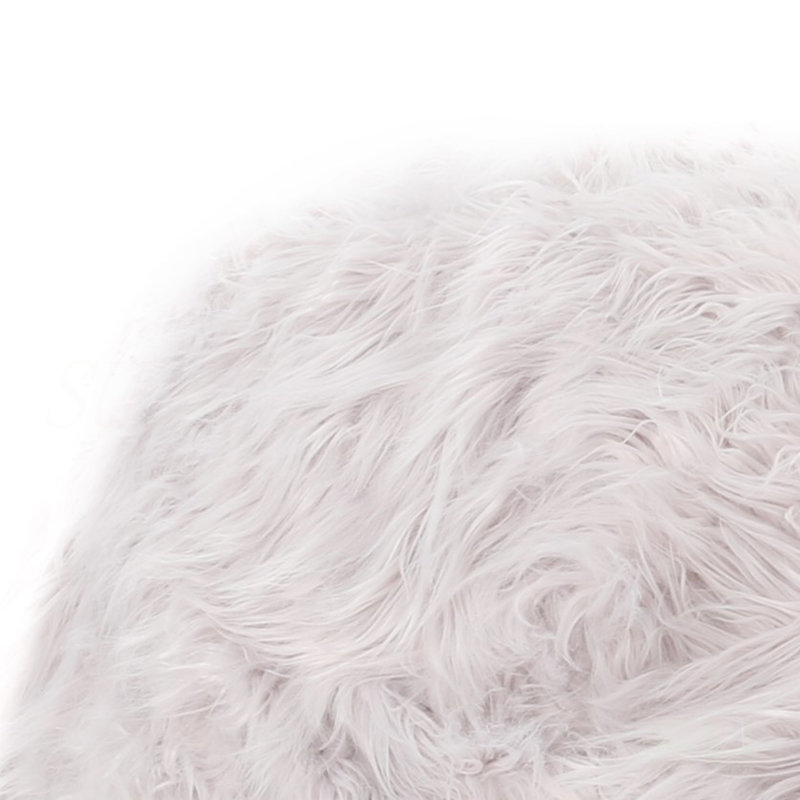 Pouf rond en fausse fourrure 5 pieds