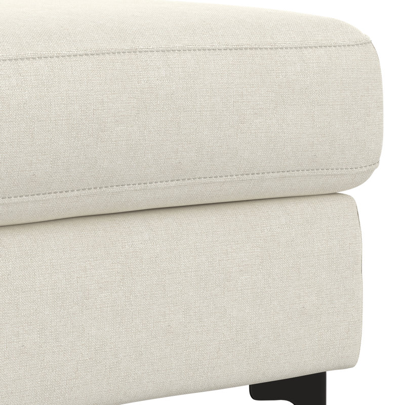 Ava 76-inch Cream Fabric Sofa and Ottoman Set
