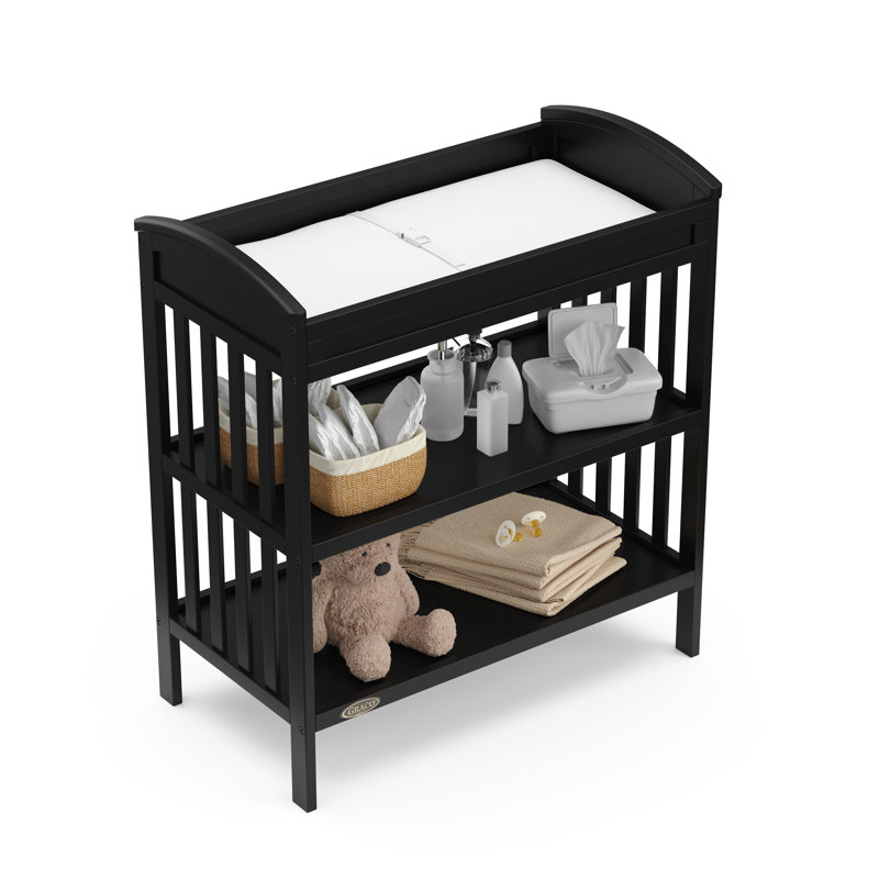 Table à langer avec coussin Benton, Noir, noir, noir, noir