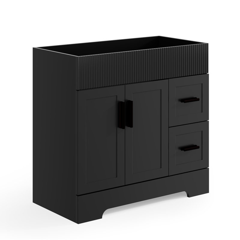 36" Single Bathroom Vanity Cabinet Base Only, Sink Not Included, Black