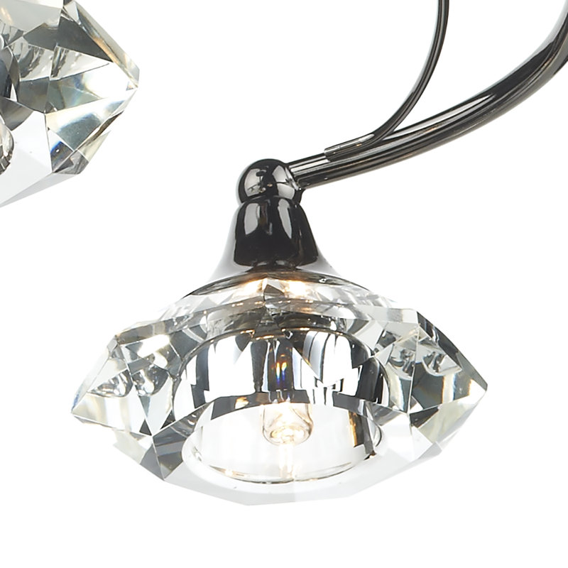 Greenhaw Glass Semi Flush Mount, Black Chrome