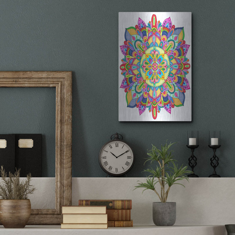 Bungalow Rose «Mandala Surprise» par Hello Angel, art mural en métal, H 16 po x l 12 po