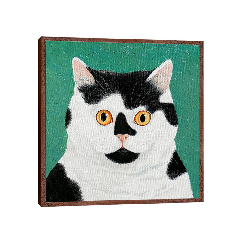 Moomoo 1 Piece Painting on Canvas, 66.04 cm H x 66.04 cm W, Classic Brown Wood Framed