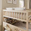 Lit superposé double au-dessus de double avec tablettes intégrées, lumières à changement de couleur et panneau perforé, beige-1429249482