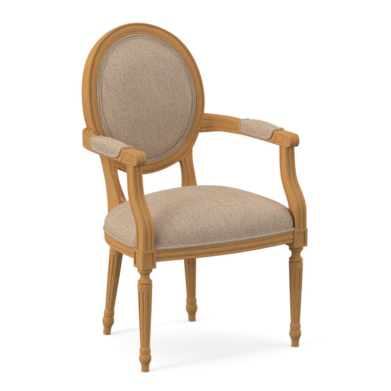 Chaise avec accoudoirs en tissu Dauphin, Ambre, Blé maya