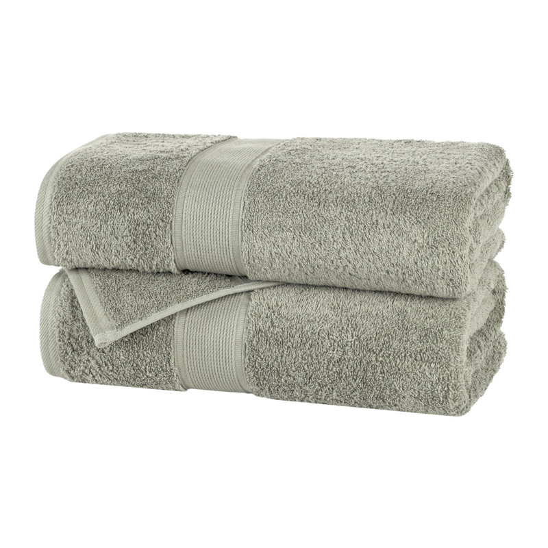 Ensemble de serviettes en coton biologique Lyndon, Sauge, Ensemble de 2 draps de bain