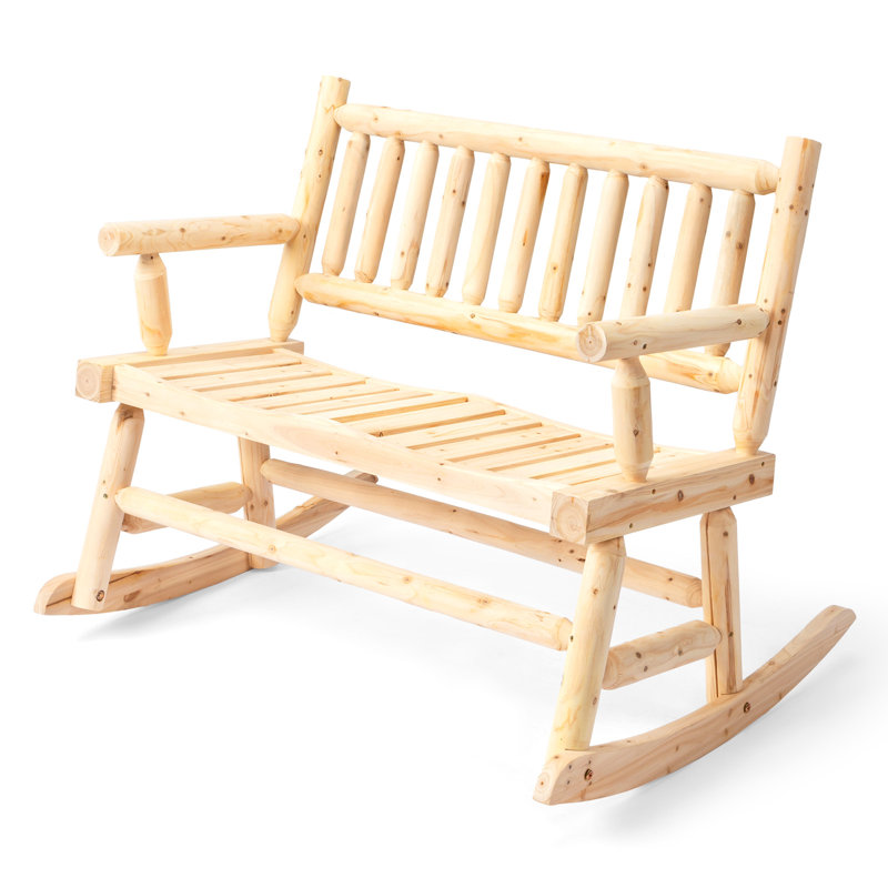 Banc à bascule en bois 44 po, Naturel