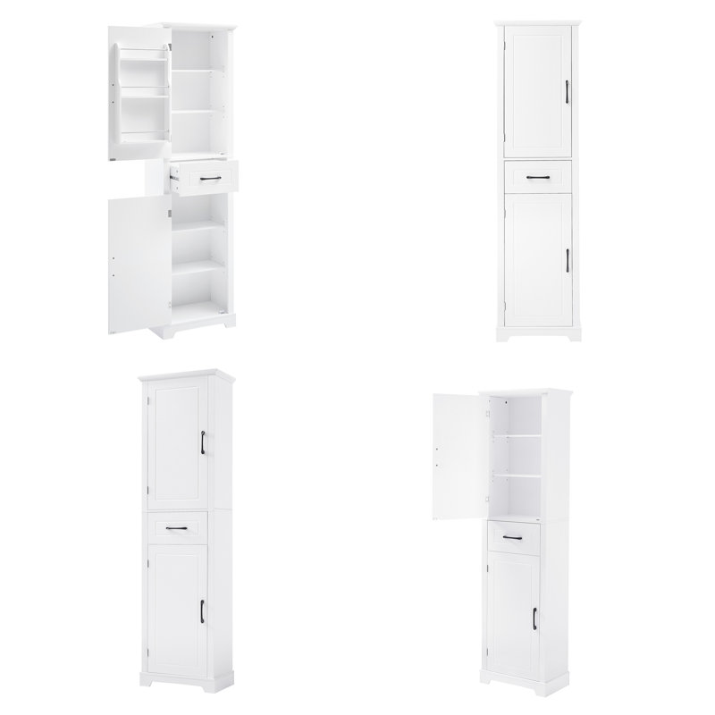 Grande armoire de rangement autoportante pour salle de bain