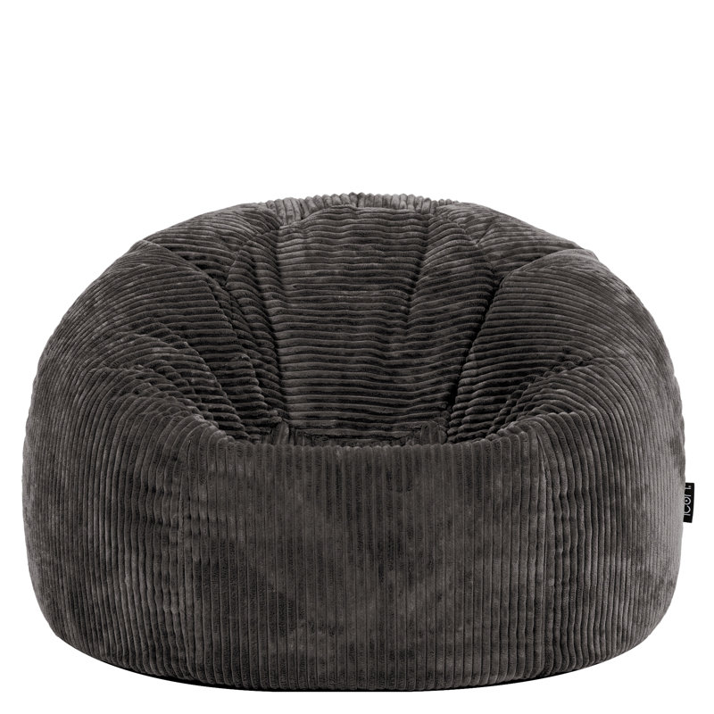Kingston Corduroy Classic Bean Bag, Charcoal Grey