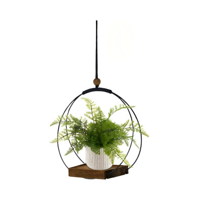 Cintres noirs d'intérieur avec base en bois robuste (plantes / pots non inclus)