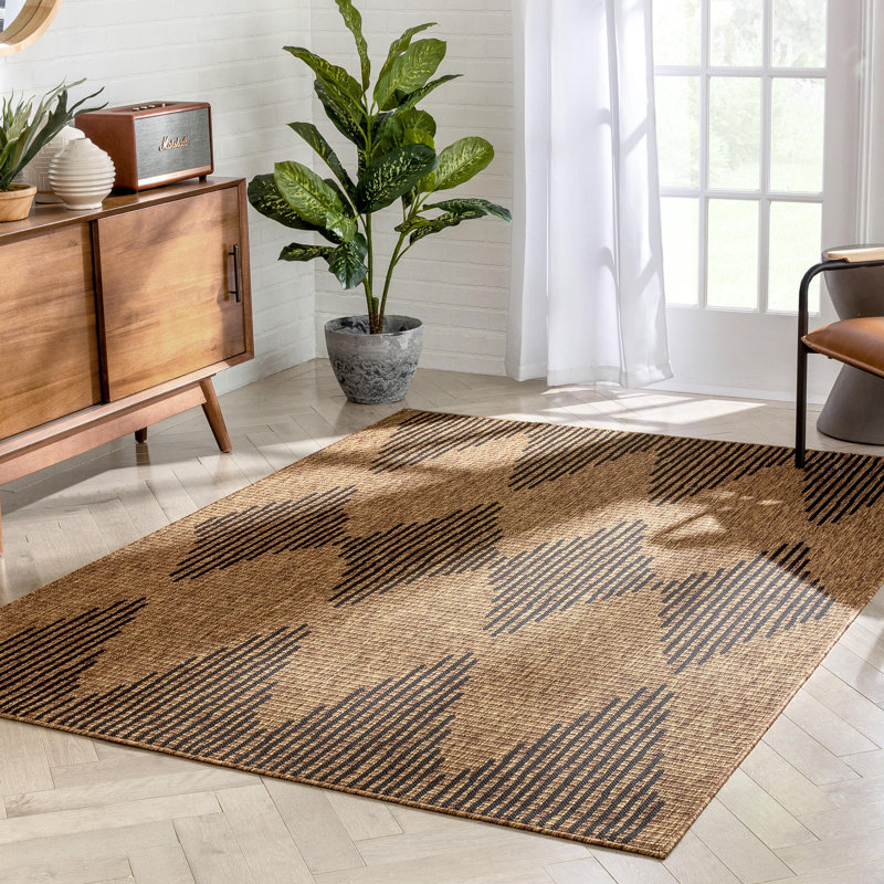 Milo Moroccan Synthetic Hand Woven Indoor / Outdoor Area Rug, Rectangle 120 x 160cm