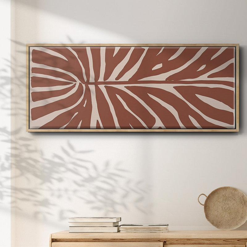 Terra Cotta Block Palms III- Framed Canvas, 20" H x 50" W