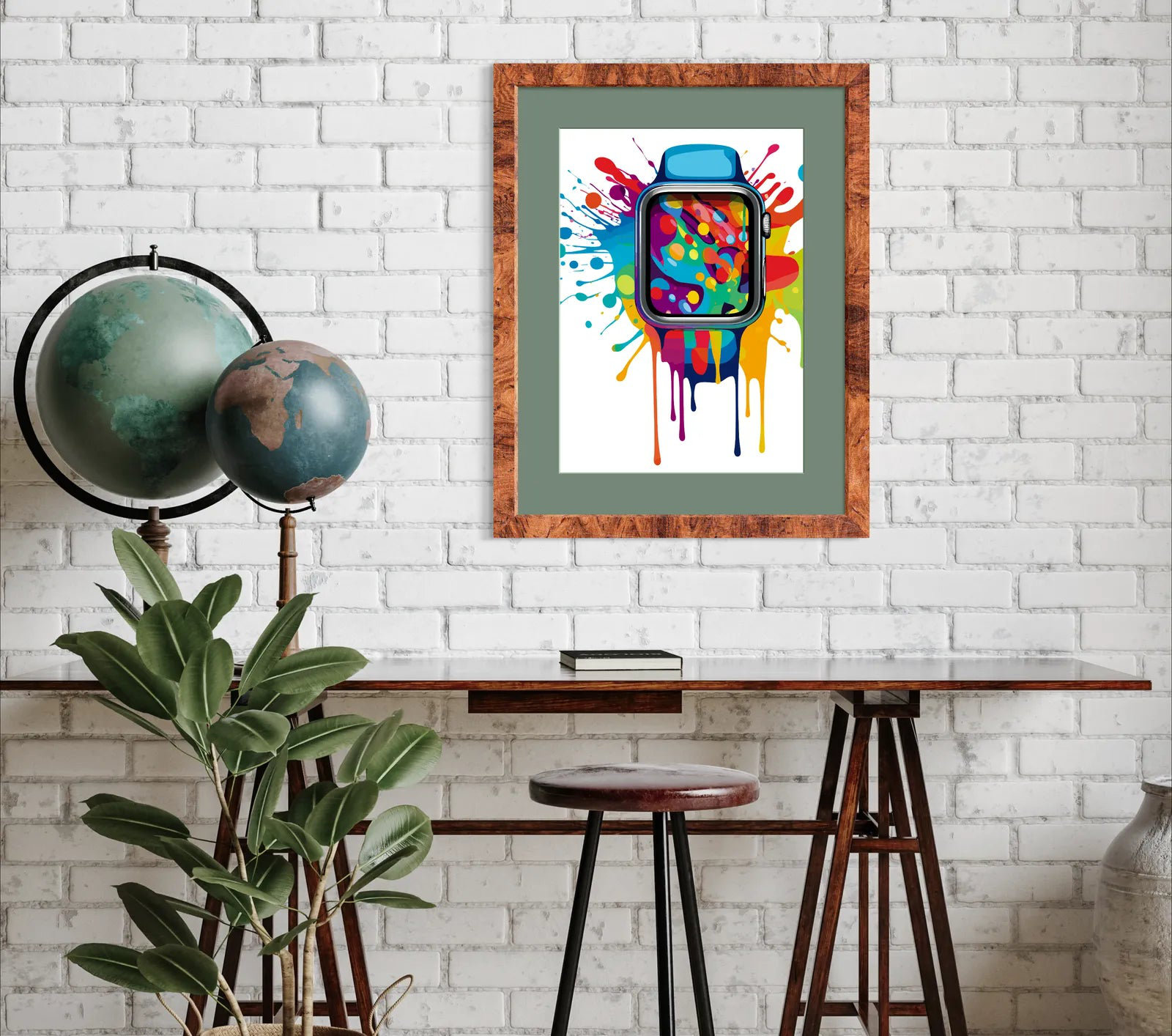 Metro Lane Funky Paint Splash Modern Smart Watch Artwork | Wayfair.co.uk