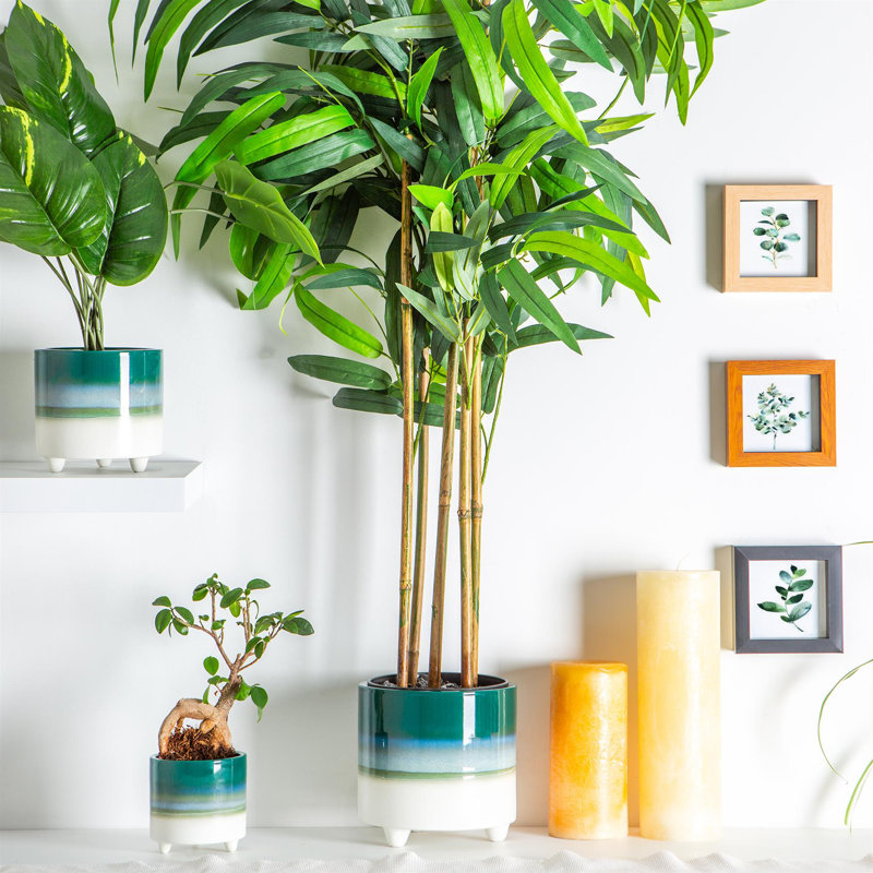 Ceramic Pot Planter, Green