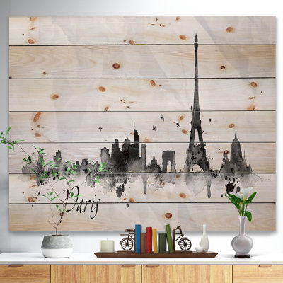 Paysage urbain «Paris with Eiffel Silhouette», peinture