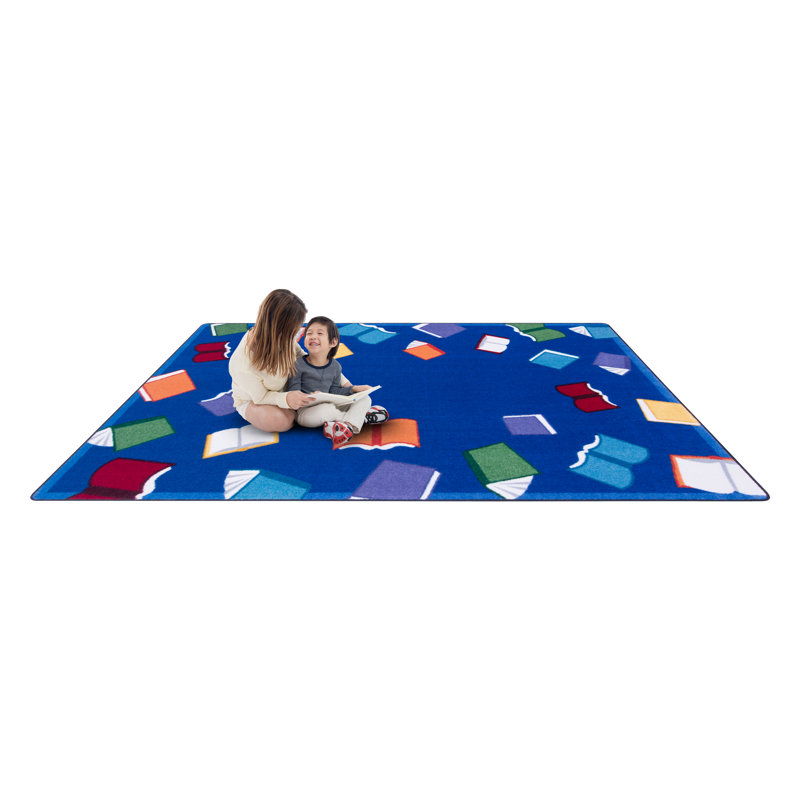 Fly Away with Reading by Joy Carpets Area Rug, Rectangle 5'4" x 7'8"