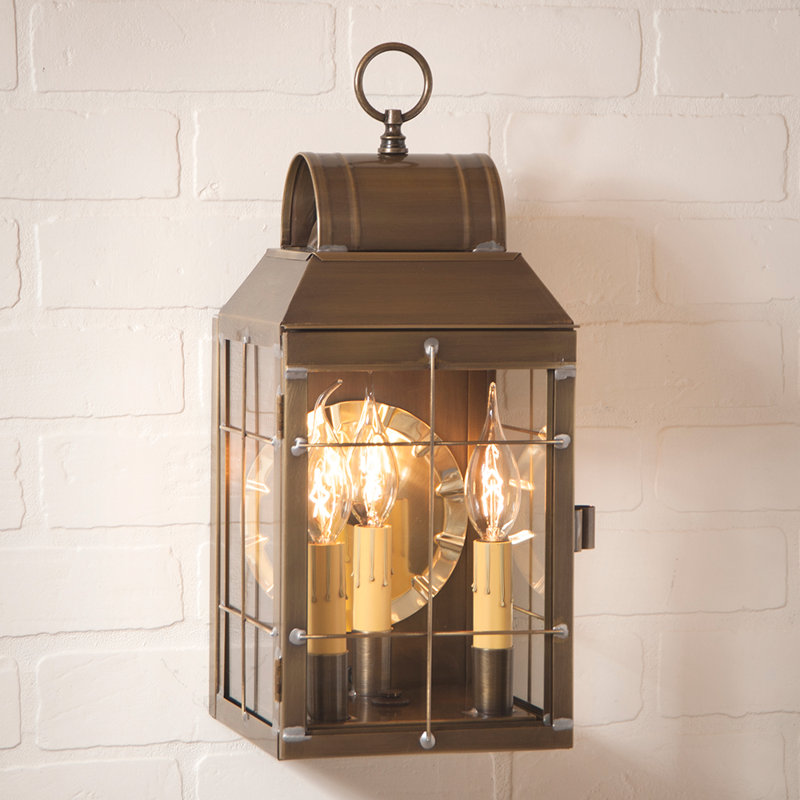 Lundy Wall Light, Weathered Brass