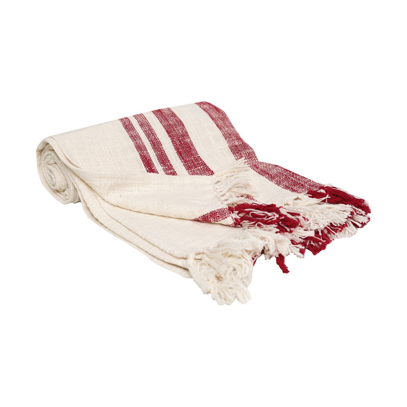 Dominika Morgan 100% Cotton Throw, Red
