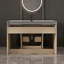 Meuble-lavabo mural avec lavabo, 2 tiroirs et tablette ouverte-326794312
