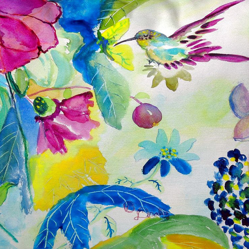 Housse de coussin rectangulaire d'extérieur avec colibri