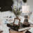 2 Pack Decorative Candle Holders Pedestal Rustic Wood with Galvanized Plate-233730939