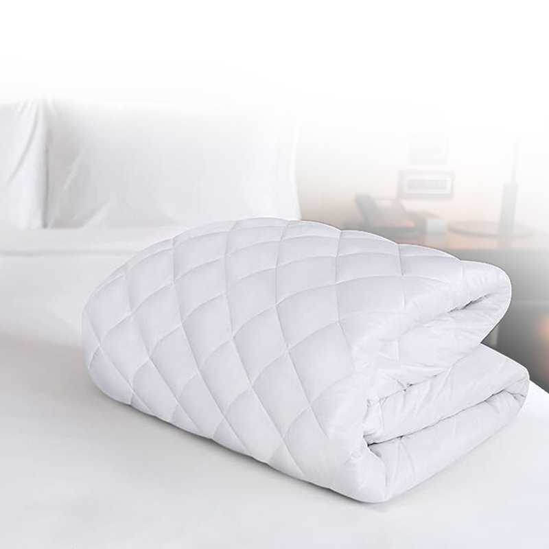 White Quilted Twin Microfiber Mattress Pad Protector