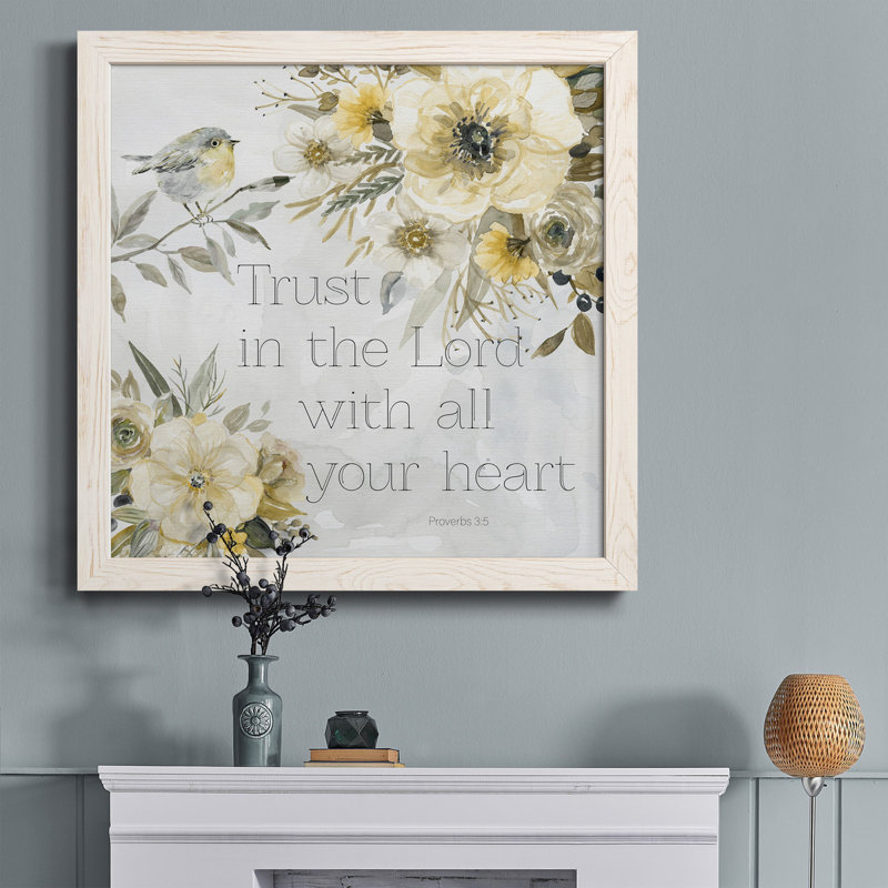 «May Flowers I», peinture sur toile encadrée, H 17 po x l 17 po x P 1,5 po, Cadre blanc