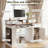 55" Farmhouse Office Desk with Storage Cabinet & Charging Station-63287334
