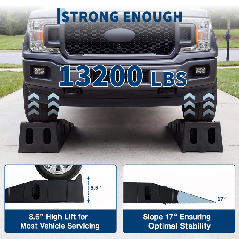 Rampes de levage de voiture à profil bas (lot de 2), 6 tonnes (12 000 lb), robustes et portatives