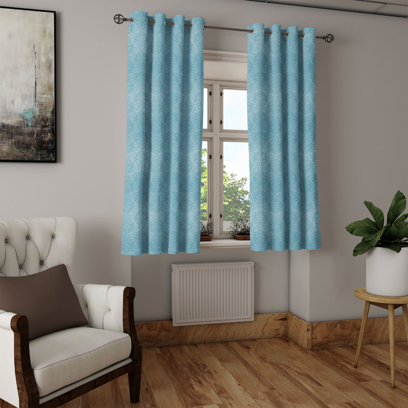 Rideau à œillets à 2 panneaux Latitude Run® Vintage Blue, 50 po x 84 po, bleu ardoise, L 50 po x L 120 po