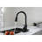 Pull Down Kitchen Faucet In Stainless Steel, High Arc, Matte Black, Single Handle, 1.8 Gallons Per Minute Flow Rate Handle Arc With Spray, Gpm Flow, Easy To Install And Maintain
