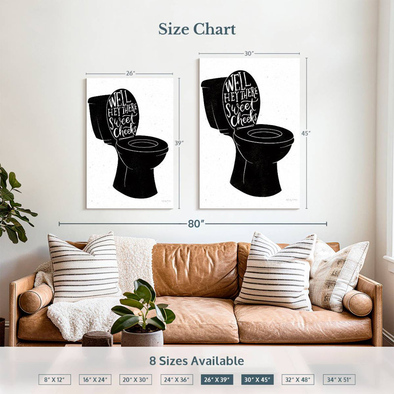 Ketti Bathroom Puns II Black, 39" H x 26" W