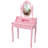 Makeup Vanity Table Set With 360Â° Mirror & Cushioned Stool - 4-Drawer Bedroom Dressing Desk-1762025774