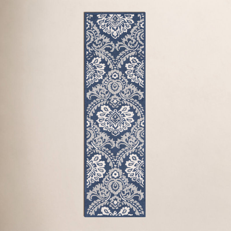 Tansy Wool Damask Indoor Rug, Runner 2'3" x 12'
