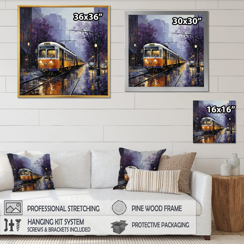 " Train Industrial Elegance Pointillism II ", Wrapped Canvas, 24" H x 24" W x 1" D